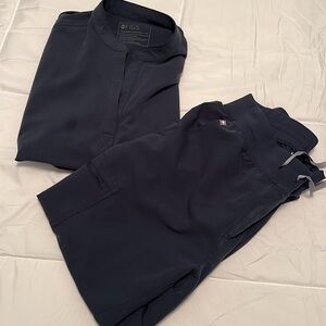 Figs - medium blue scrub set - top & jogger bottom